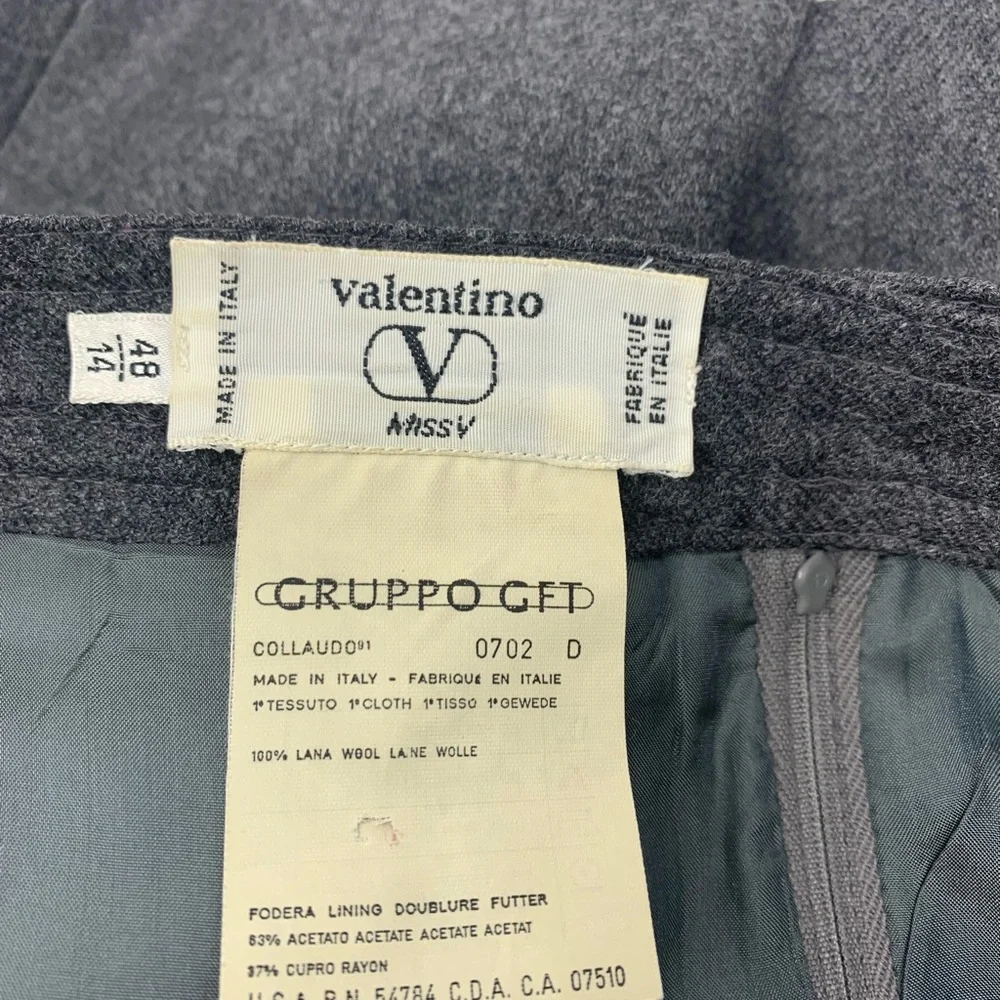 VINTAGE Valentino Miss V 100% Wool Pencil Skirt Lined Sz 48/14 (US Lg/12) R0 - Picture 4 of 6